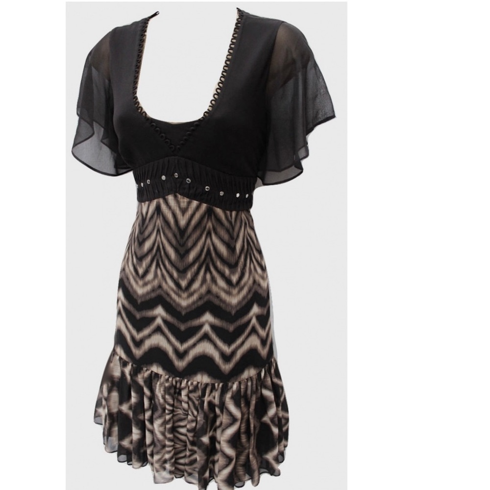 Karen Millen animal print Studded Silk Dress - US size 6